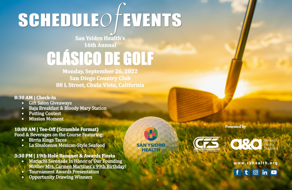 San Ysidro Health's 16th Annual Clasico de Golf tournament Schedule