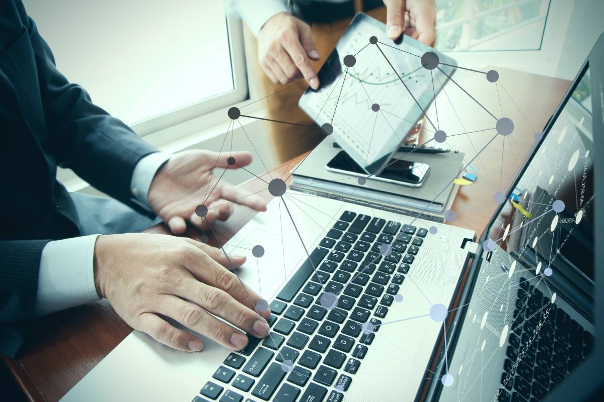 Businessmen working in an office