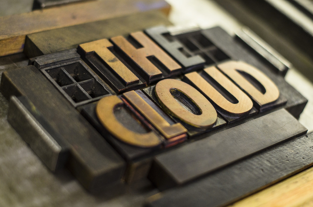 Cloud sign made of wood.